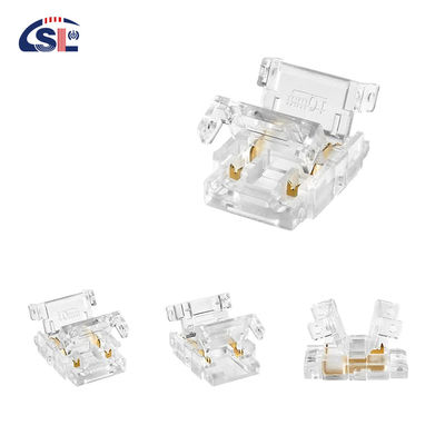 4pin 10mm LED-Streifenanschluss Kristallschnalle Lötloser Verlängerungsterminaladapter