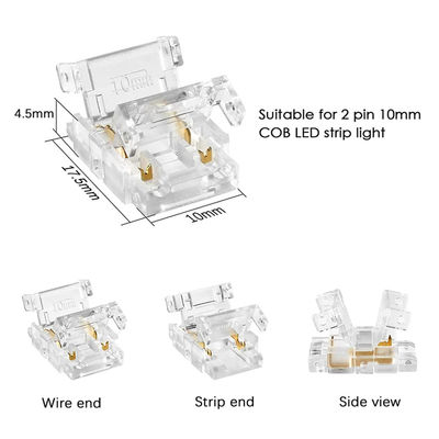 4pin 10mm LED-Streifenanschluss Kristallschnalle Lötloser Verlängerungsterminaladapter