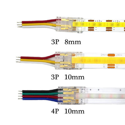 Wasserdichte IP20 COB LED-Streifenanschlüsse für 8 mm 10 mm Streifen-zu-Streifen L-förmige Kunststoffe