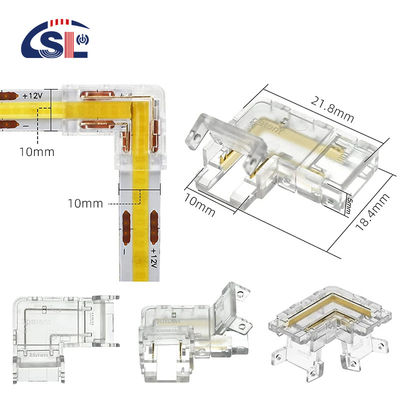 Transparent 2pin 8mm 10mm Kristallclip Draht L Typ COB LED Streifenanschluss L Form 90 Grad Winkelanschluss