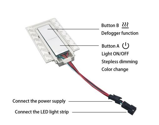 Double Key Dimmer Defogger Touch Switch Sensor für beleuchtete Badezimmerspiegel 12v 5A 60W Dreifarbige LED Smart