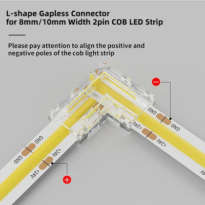 5mm 8mm 10mm LED-Streifenanschluss L-Form Doppel-End-Einfach-End-Transparent Wiederverwendbar IP20