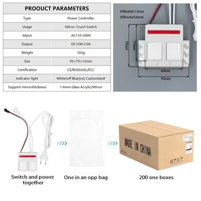 24 W Smart LED Dual Touch Dimming Sensor mit eingebauter Stromversorgung für die Einfarb-/Dreifarbsteuerung und -entschmutzung