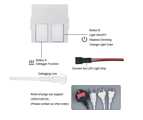 24 W Smart LED Dual Touch Dimming Sensor mit eingebauter Stromversorgung für die Einfarb-/Dreifarbsteuerung und -entschmutzung