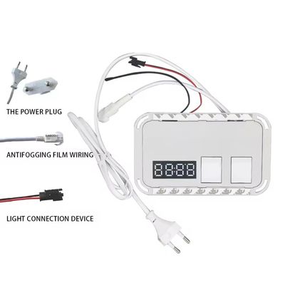 60W Mini Smart Mirror Touch LED Lichtschalter mit Defogger DC12V Zeit- und Temperaturanzeige