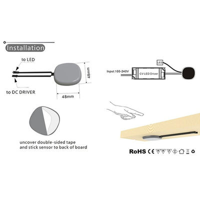 110V 240VAC Integrierte Spiegel-Touch-Dimmerschalter für Smart LED 2,5cm Schrankenlicht