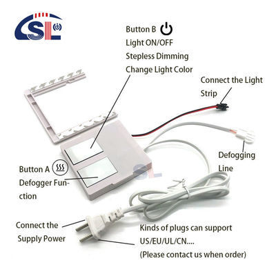 110V 240VAC Doppel-Taste Badezimmer Led-Beleuchtung Einfarbig/Dreifarbig Ein-/Aus-Dimmer-Touch-Sensor-Schalter
