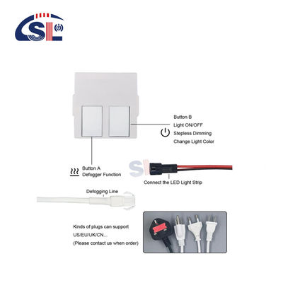 110V 240VAC Doppel-Taste Badezimmer Led-Beleuchtung Einfarbig/Dreifarbig Ein-/Aus-Dimmer-Touch-Sensor-Schalter