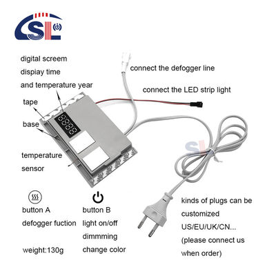 Einfarbige/Dreifarbige LED-Touchsensorsteuerung mit Zeit- und Temperaturanzeige 12W/24W/36W