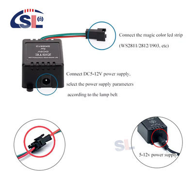 LED-Streifenleuchten Musikcontroller mit Fernbedienungsabstand von 10 m und Symphony IC