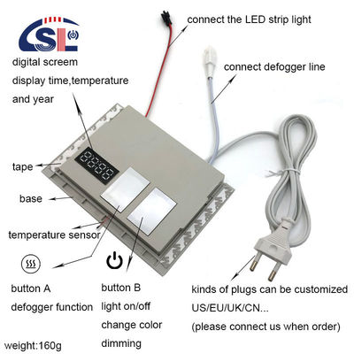 12W/24W/36W Einfarbiger/Dreifarbiger LED-Touchsensor-Schalter mit Zeit- und Temperaturanzeige
