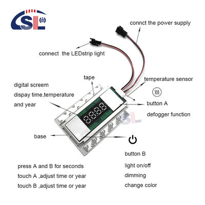 LED ON/OFF/Dimmer-Funktion 12V 5A 60W Berührungssensor Schalter für Badezimmerspiegel