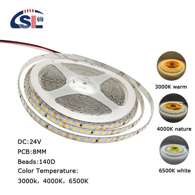 Sensorsteuerung DC12V 24V SMD2835 140D 8mm 4000K Ra70 LED-Lichtstreifen für Badezimmer Spiegel