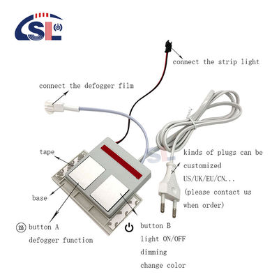 12W Kleine Doppeltasten Dimmer Touch Sensor Schalter für Bad Spiegel Defogger Max. 1A