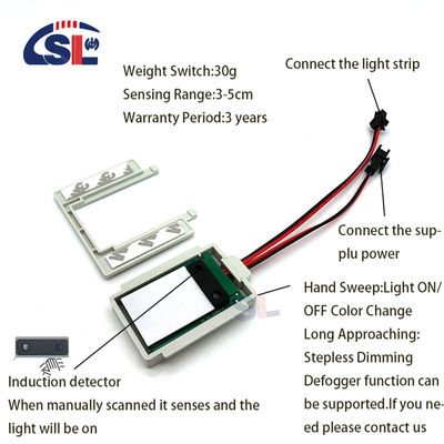IP24-Sensor-Schalter für intelligente Spiegel manuell scannen 3-5cm Sensorbereich DC12V