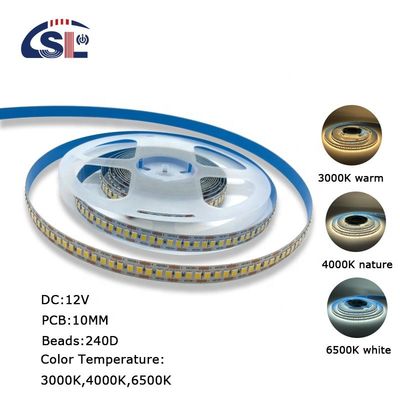 24V Gleichspannung SMD2835 240D 10mm 12000K Ra80 Druckschneidebrett LED-Lichtstreifen für Spiegel