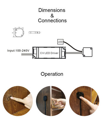 DC12V Holzbrett Smart LED Dimmer Hand Touch Sweep Schalter für Schrank DC12V Ausgang