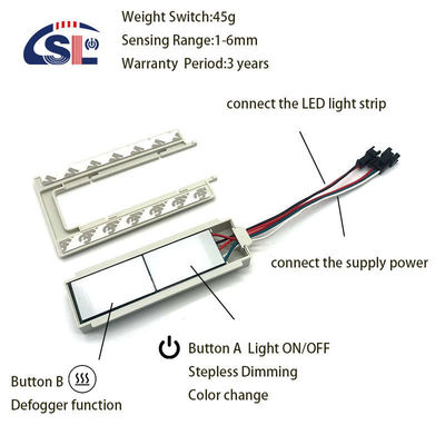 SL 12v Split zwei Tasten drei Farben LED Smart Defogger Touch Switch Sensor 11,8cm*6,6cm*1,3cm