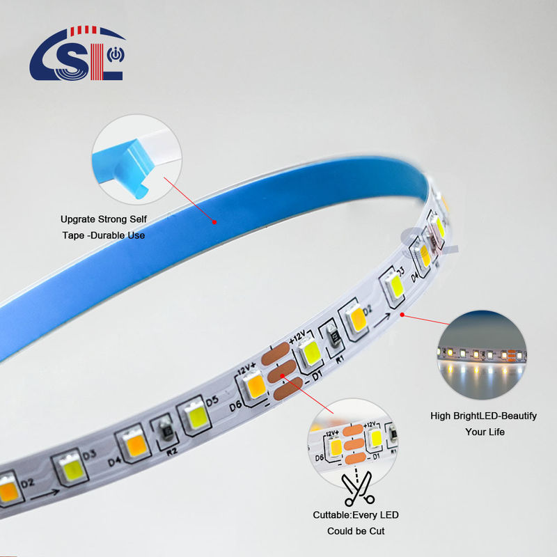 120LEDs/m 3000k 4000k 6500k CCT Board 8mm SMD2835 Led Streifenlicht für Außen- und Innenarchitektur