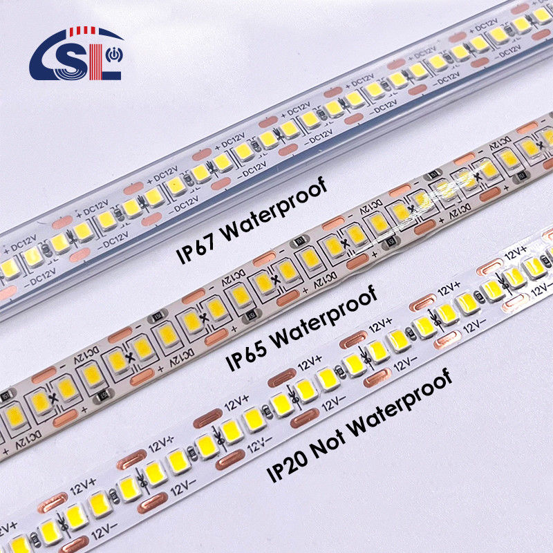 Wasserdichte SMD2835 LED-Streifenleuchten 240Leds 8mm 24v 12v 3000K 4000K 6500K IP67 IP65 IP20