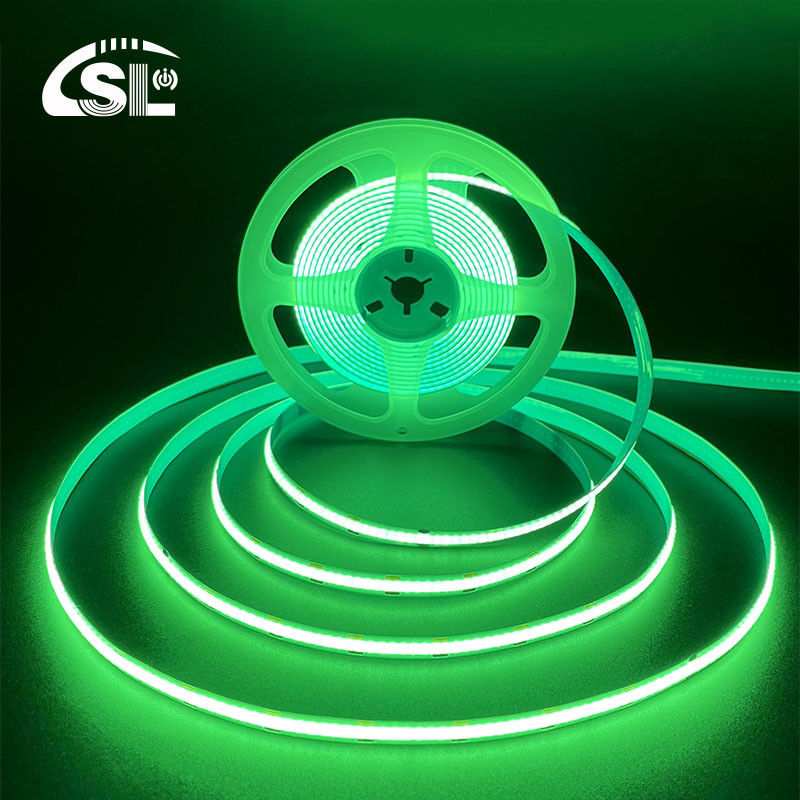 Wasserdicht Grünes Flexibles Streifenlicht Hohe Dichte COB LED CE RoHs IP20 Ra90 8mm Breite 12V24V 320Leds