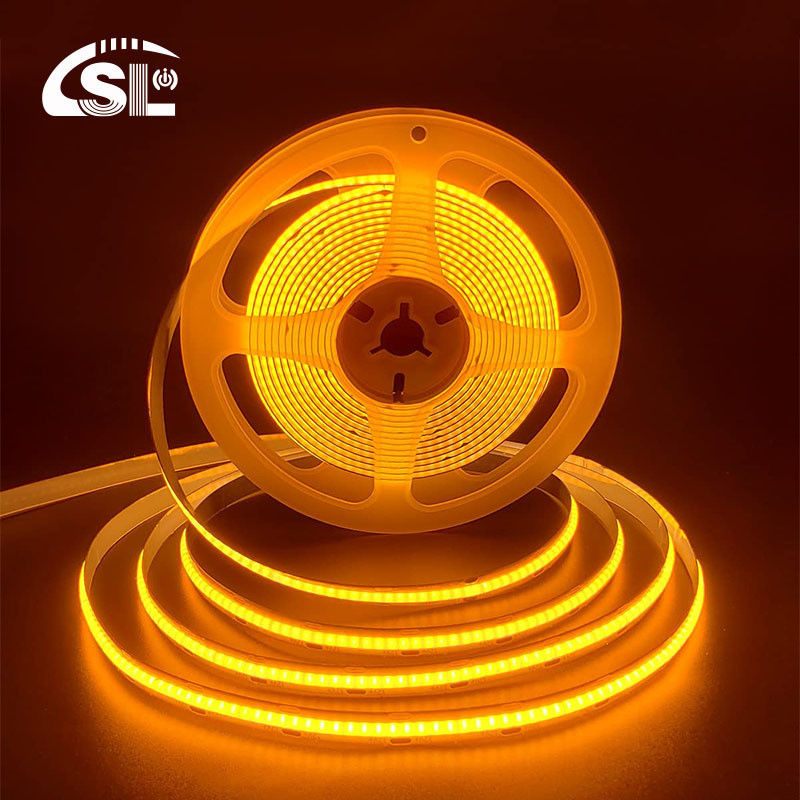 IP20 12V 24V Flexible COB Led Streifenlicht 8mm 320Leds Orange Wasserdicht Streifenlicht 3