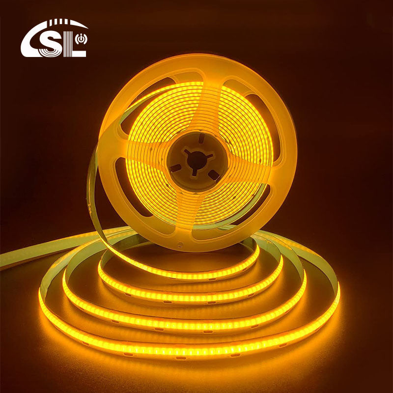Hotelhaus COB LED Streifenlicht CE RoHs IP20 Ra90 8mm Breite 12V 24V Goldgelb