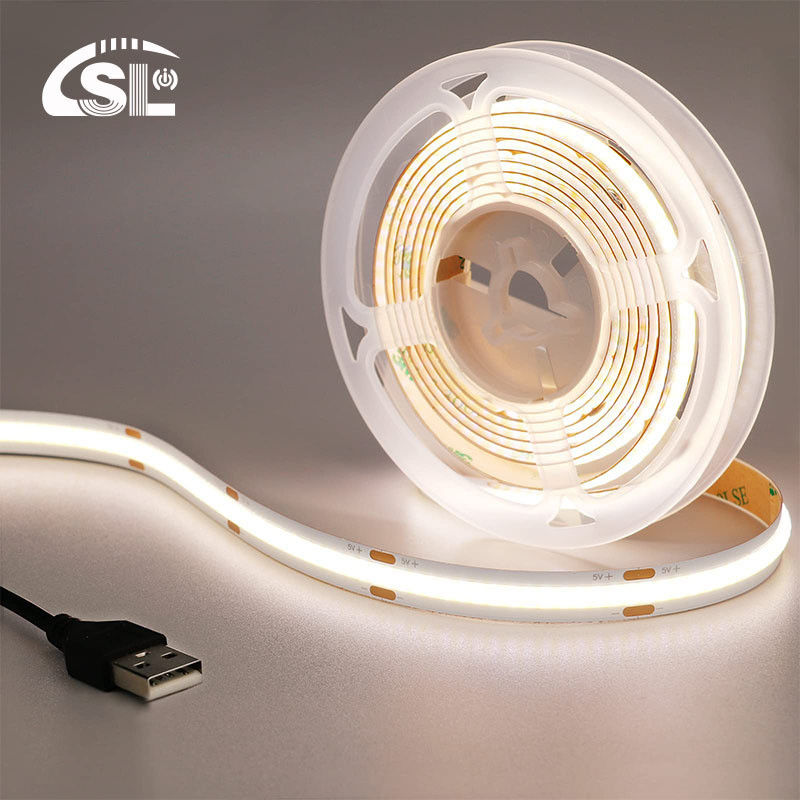 Hotel 5V 8mm 320leds 4000K Natur 1cm ein Schnitt IP65 wasserdicht Elektroplatte flexibel COB Led Streifenlicht