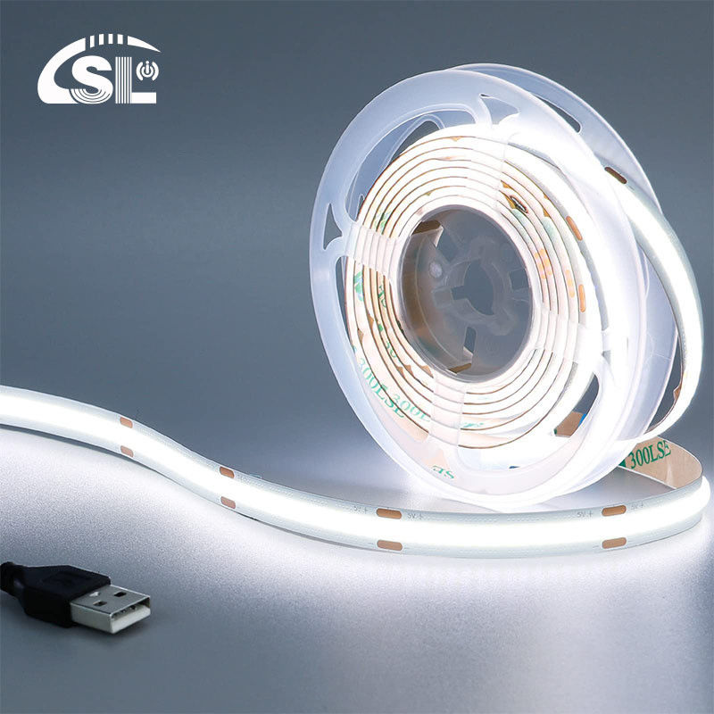 5v 320leds 8mm 6500K Weiß COB Led Streifenlicht für Wohnbeleuchtung durch Schaltersteuerung