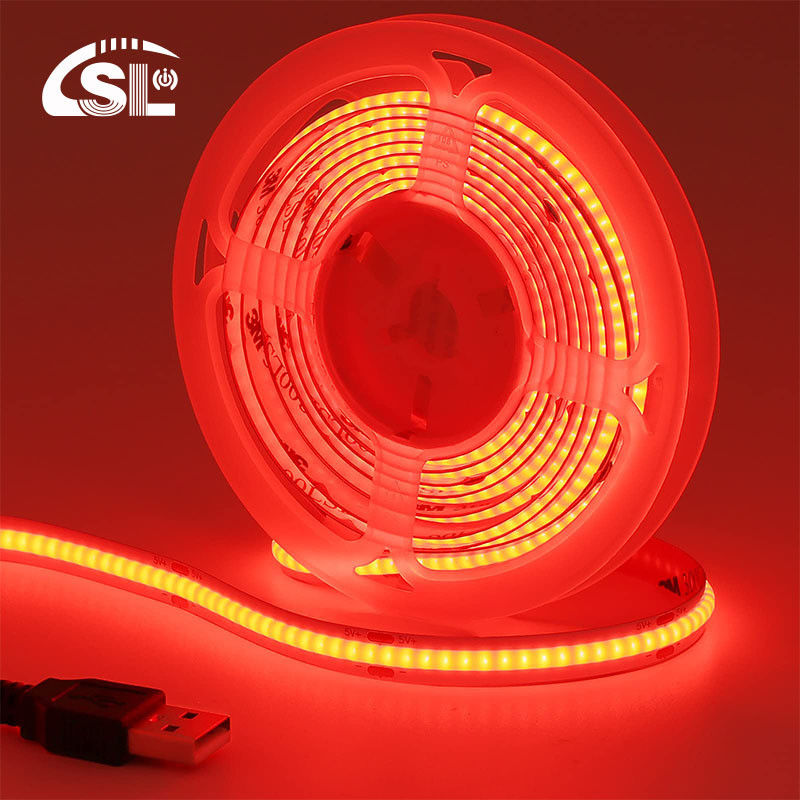 12V dimmbare rote COB LED-Streifenleuchte für Innen- und Außendekoration 8mm 320 LEDs