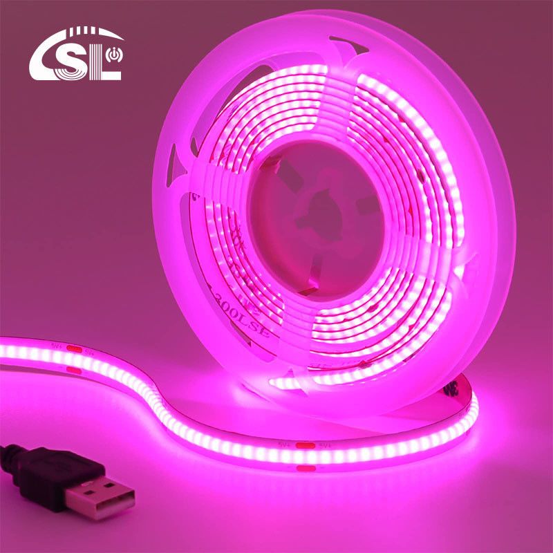 12v24v Wifi-Steuerungsmodus 8mm 320leds Lila Hohe Helligkeit COB Led Streifenlicht 0,06kg