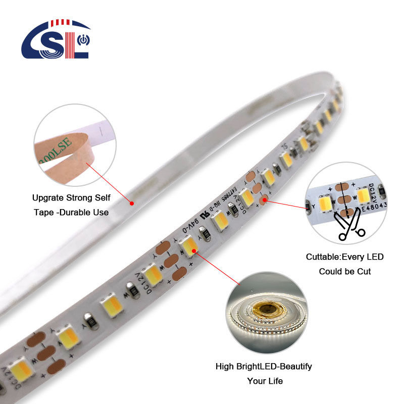 2835 CCT-LED-Band 120Leds/m Doppelweißfarbig Temperaturverstellbares Flexibles Band