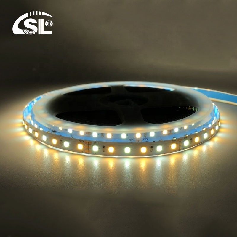 Hotel CCT 12V24V 8mm 120LEDs 3000K-6500K Warm Weiß-Weiß Doppelfarbe 35Kupfer SMD2835 LED Streifenlicht IP20