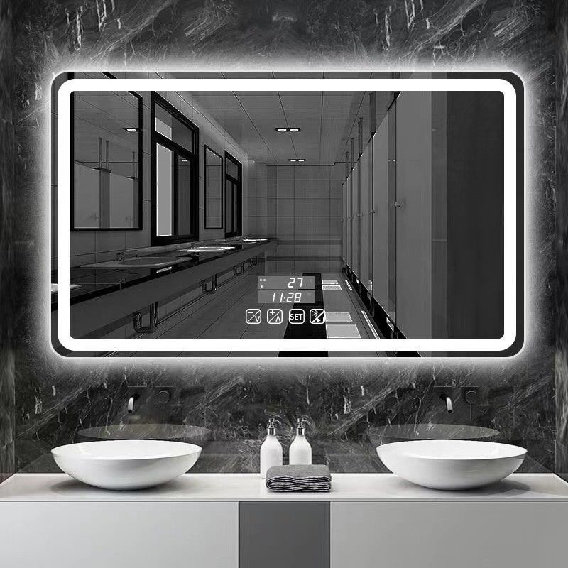 Hotel-Haus Baddekoration Große ovale Badspiegel mit Touchscreen und LED-Leuchten