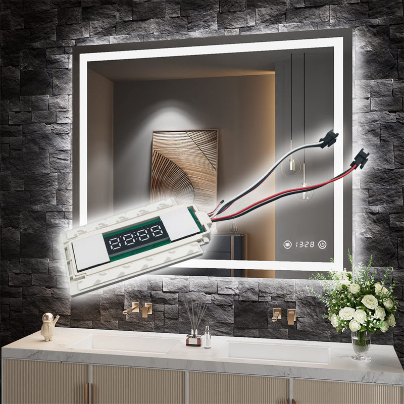 Zeitanzeige Schlanker DC12V 5A 60W Defogger LED-Licht Spiegel Berührungssensor Schrittloser Dimmer-Schalter