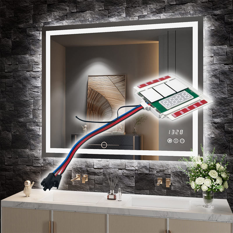 DC12V 5A 60W Zeittemperatur Anzeige Defogger LED-Licht Spiegel Berührungssensor Schrittloser Dimmer-Schalter