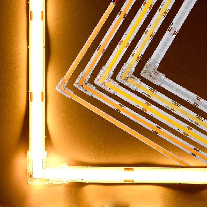 90 Grad L-Form Kristallschnalle für COB LED-Streifenanschluss nahtlos 2/3-Pin 5/8/10mm