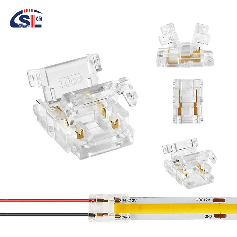 Wasserdichte IP20 COB LED-Streifenanschlüsse für 8 mm 10 mm Streifen-zu-Streifen L-förmige Kunststoffe