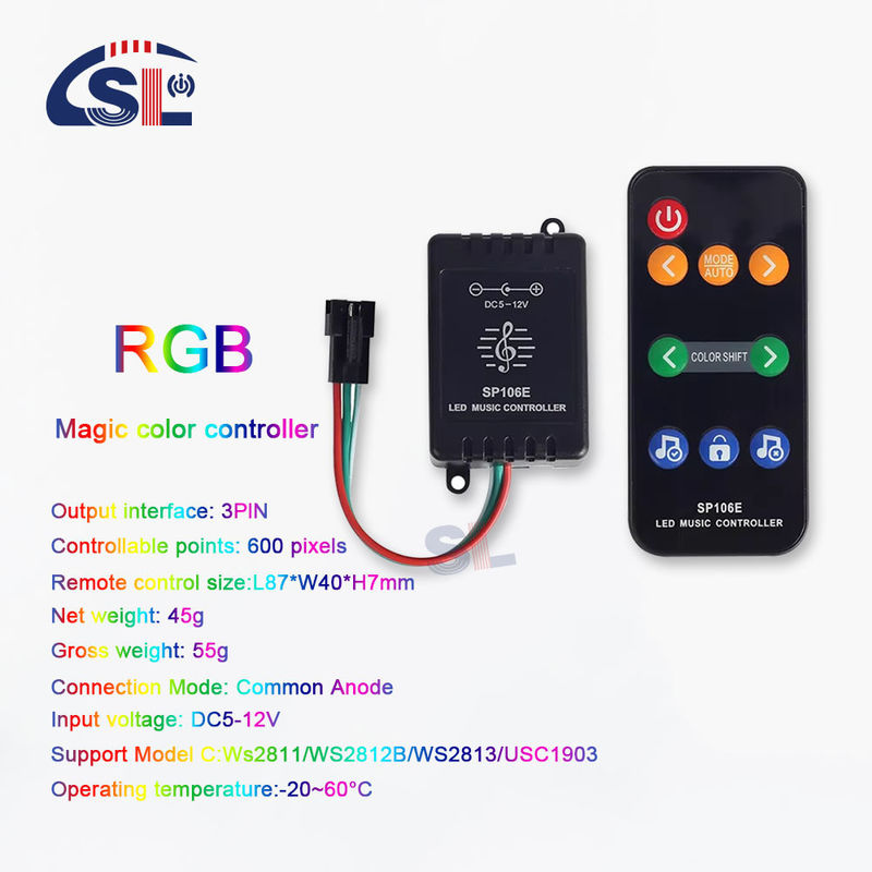 LED-Streifenleuchten Musikcontroller mit Fernbedienungsabstand von 10 m und Symphony IC