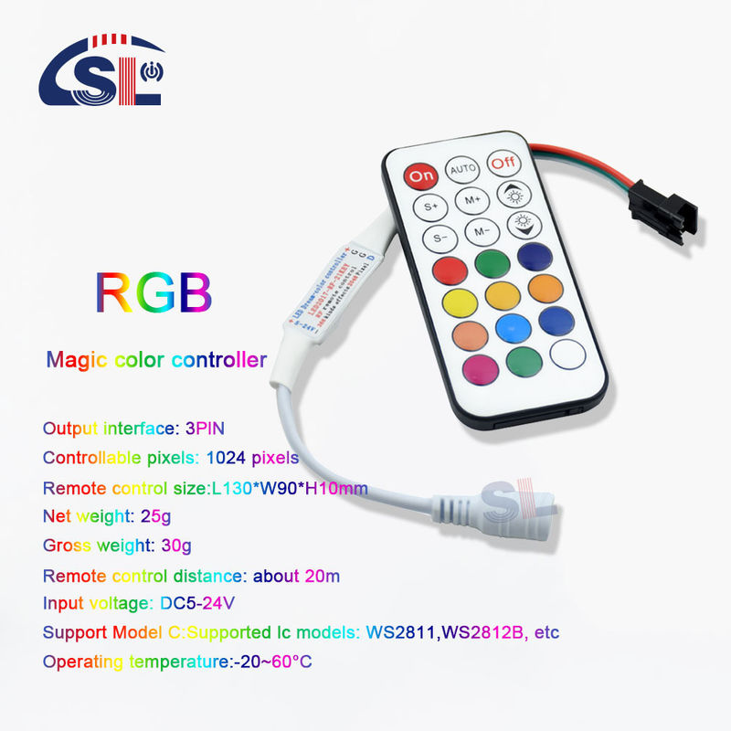 120lm/w Unterstützung IC Typ 12V 21Keys RF Fernbedienung Digital LED Steuerung für WS2811 WS2812